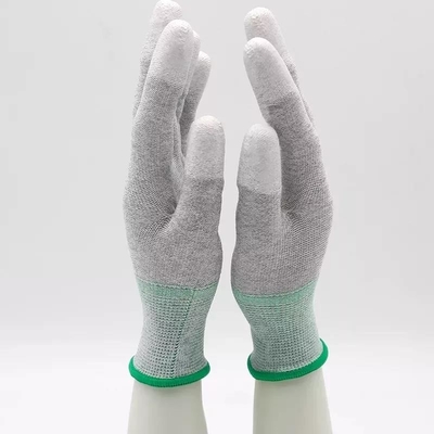 13 Ölçer Karbon Fiber Örme Beyaz PU Kaplı İş Eldivenleri Anti ESD Eldivenler