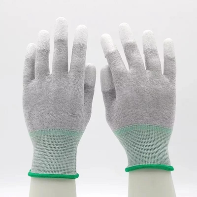 13 Ölçer Karbon Fiber Örme Beyaz PU Kaplı İş Eldivenleri Anti ESD Eldivenler