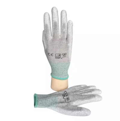 Anti Statik ESD Eldiven Tiftiksiz ESD PU Kaplamalı Palm Fit Eldivenler Karbon Fiber Antistatik Güvenlik İş Eldivenleri