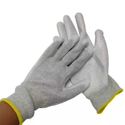 13 Ölçer Örme Astarlı Pu Kaplı Eldivenler ESD Antistatik Karbon Fiber Parmak Erkekler İnşaat Eldivenleri