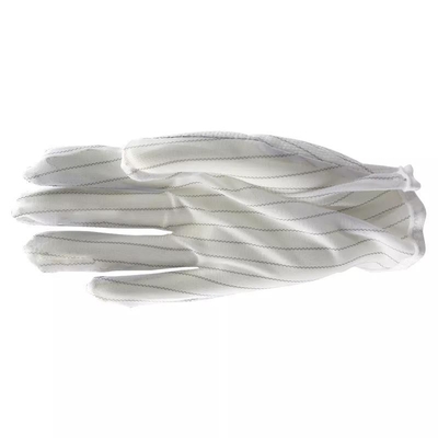 Naylon Beyaz ESD PU Üst Karbon Fiber Anti Statik Çalışma Güvenliği Temiz Oda İçin ESD Eldivenleri