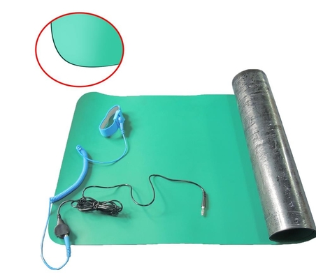Tezgah Masası için Yeşil 1.2mx10m 2mm ESD Antistatik Kauçuk Paspas