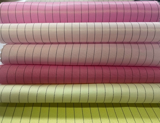 5mm/4mm Izgara/Şerit ESD Polyester/Pamuk Elektrik İletken Kumaş, 0.1s Statik Bozunma