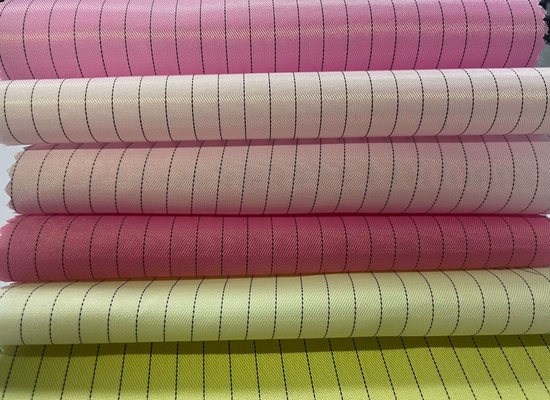 5mm/4mm Izgara/Şerit ESD Polyester/Pamuk Elektrik İletken Kumaş, 0.1s Statik Bozunma