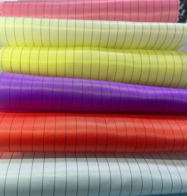 Endüstri İş Kıyafetleri İçin Anti-Statik 5mm Izgara ESD% 99 Polyester Antistatik Kumaş