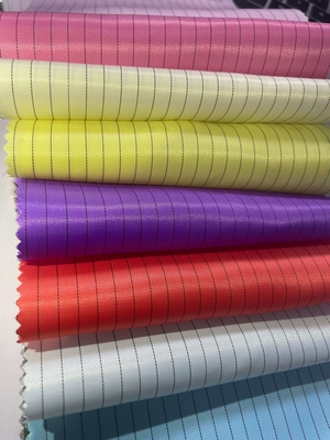 Endüstri İş Kıyafetleri İçin Anti-Statik 5mm Izgara ESD% 99 Polyester Antistatik Kumaş