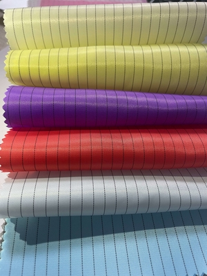 Antistatik Temiz Oda Toz Geçirmez 5mm Izgara Üniforma Kumaş Polyester Yırtılmaz ESD Anti Statik Kumaş İş Giysisi İçin