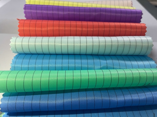 Üniformalar için% 100 Polyester Antistatik İletken Kumaşlar Şerit Anti-Statik Esd Poli Dimi Izgara Kumaşlar