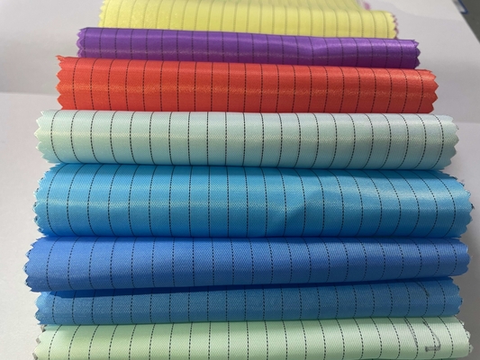 Temiz Oda Toz Geçirmez 5mm Izgara Üniforma Kumaş Polyester Anti statik ESD Anti Statik Kumaş İş Giysisi İçin
