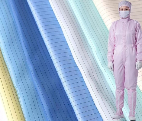 Polyester Anti Statik ESD Kumaşlar Elektronik Fabrika Temiz Oda Kumaşları