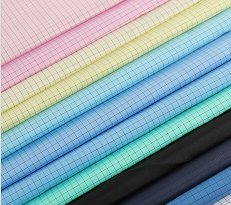 İletken Temiz Oda Anti Statik Tekstiller 5MM Izgara Polyester ESD Kumaşlar