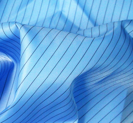 İletken Temiz Oda Anti Statik Tekstiller 5MM Izgara Polyester ESD Kumaşlar