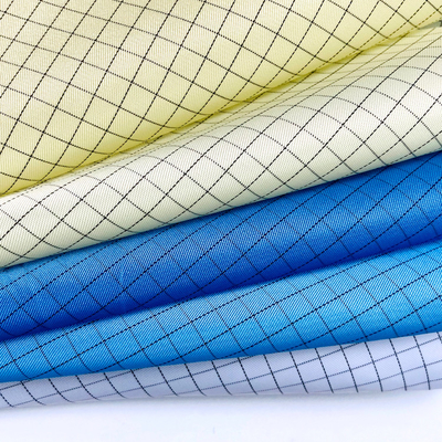 ESD Konfeksiyon için Polyester 5mm Izgara Anti Statik ESD Kumaşlar Tafta Şerit