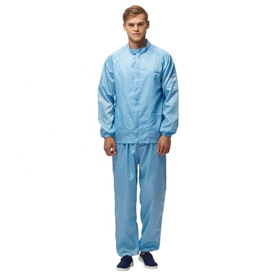 Anti Statik ESD Çalışma Elbisesi %98 Polyester %2 Karbon Temiz Oda Giysileri