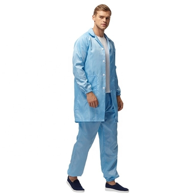 Anti Statik ESD Çalışma Elbisesi %98 Polyester %2 Karbon Temiz Oda Giysileri