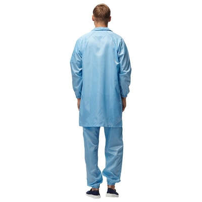 Anti Statik ESD Çalışma Elbisesi %98 Polyester %2 Karbon Temiz Oda Giysileri