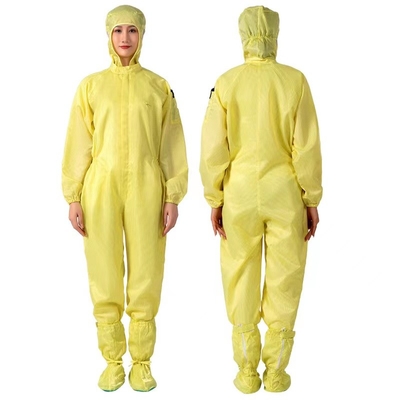 İletken Fiber Anti Statik Genel ESD Unisex Palto Temiz Oda Takımı