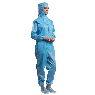 Nefes Alabilir Anti Statik Giysiler ESD Fermuarlı Toz Geçirmez Unisex Tulum