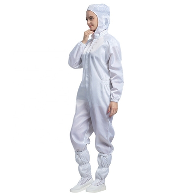 5mm Izgara Anti Statik Giysiler Polyester Pamuklu Temiz Oda Önlüğü