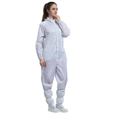 5mm Izgara Anti Statik Giysiler Polyester Pamuklu Temiz Oda Önlüğü