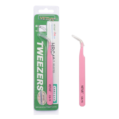 Pembe Düz ST-12 Vetus Kirpik Cımbızı Uzantıları Paslanmaz Çelik