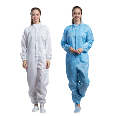 Kapşonlu Temiz Oda Anti Statik Giysiler Polyester Tozsuz ESD İş Giysisi